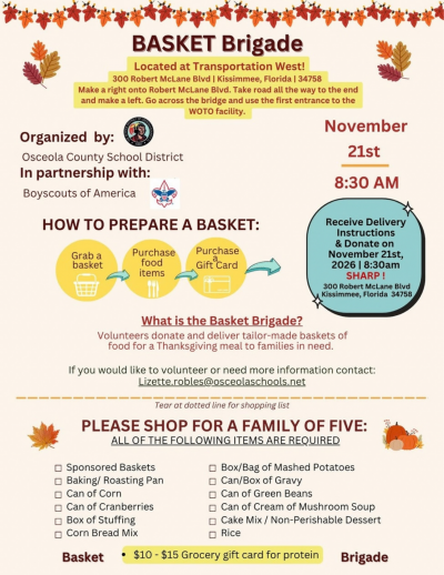 Basket Brigade Donations Needed!