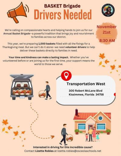 Basket Brigade Drivers Needed!